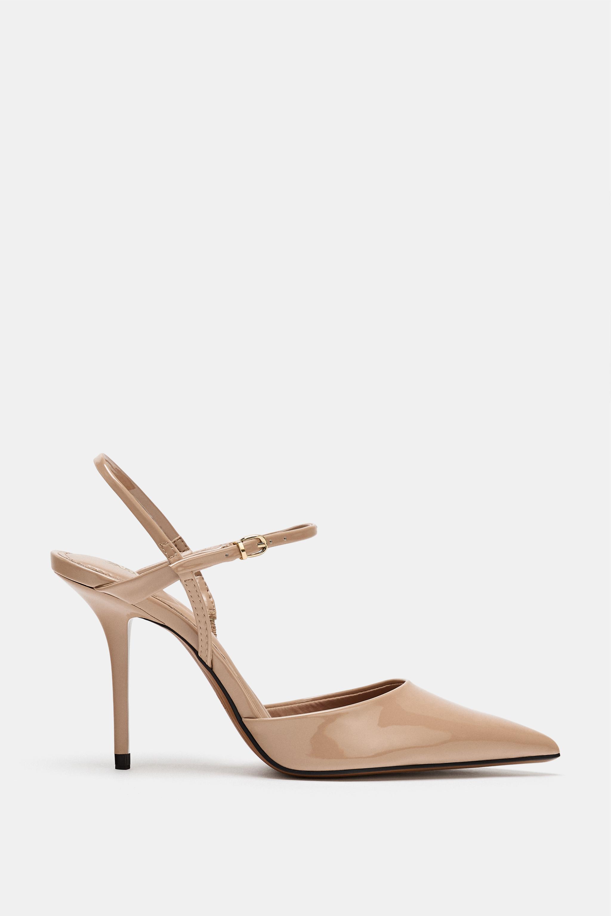 CHAUSSURES À TALONS ET BRIDES ARRIÈRE EFFET VERNI